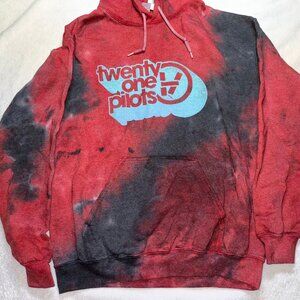 Twenty One Pilots band logo NEW WITH TAGS size M tie dye black and red hoodie